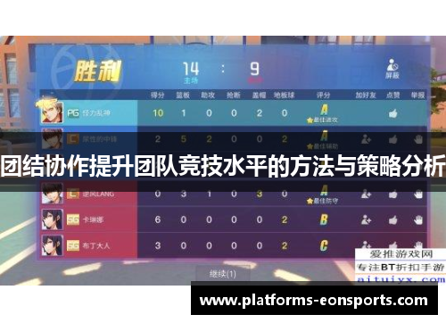 团结协作提升团队竞技水平的方法与策略分析
